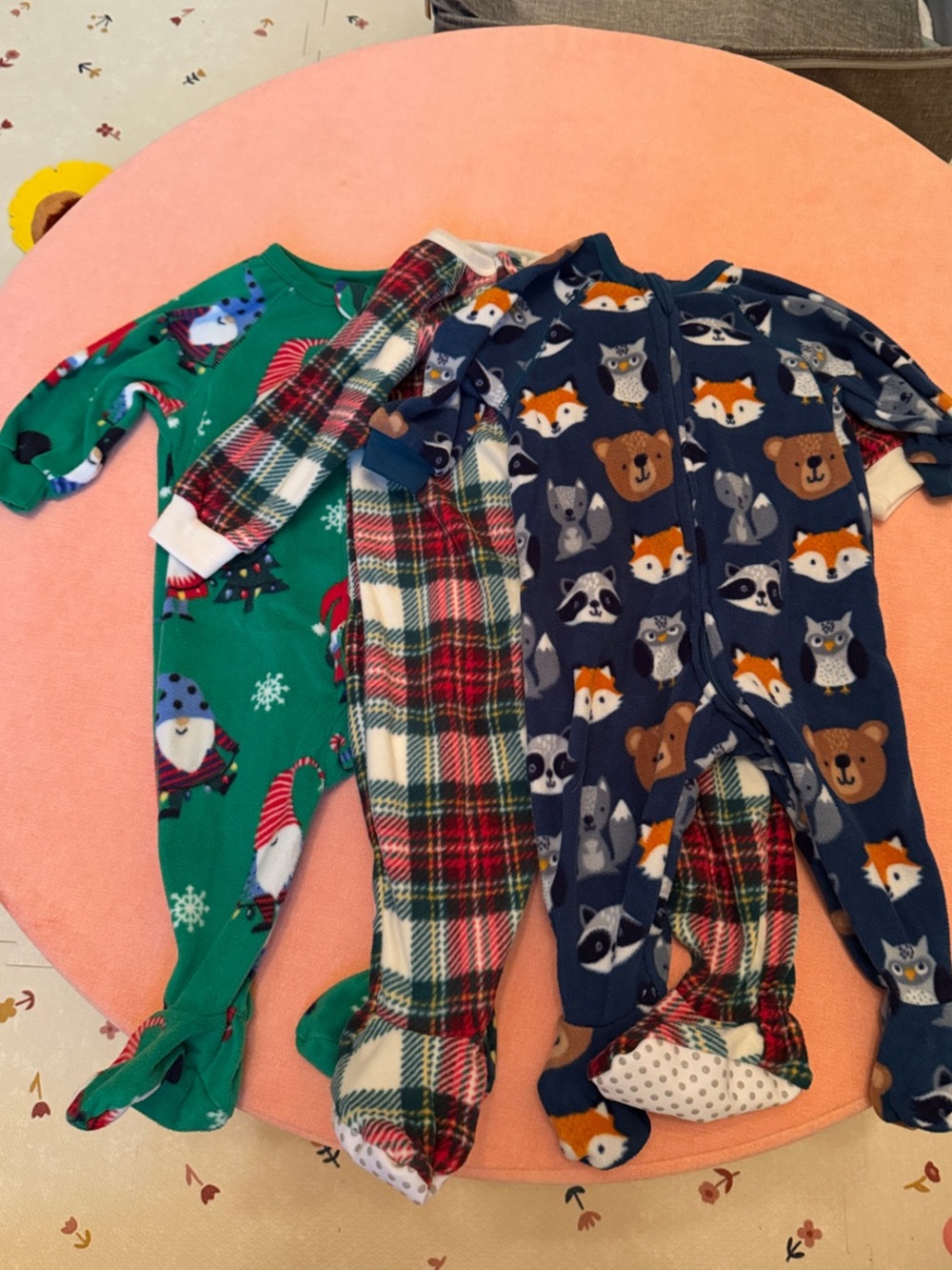 Cozy Navy Animal-Print Footed One-Piece Pajama